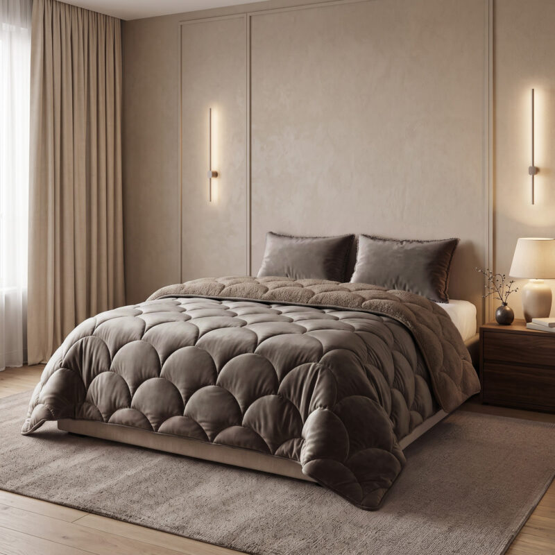 Sleeptime Lazy Teddy/Velvet Taupe/Bruin 200x200cm + 2x60x70 cm