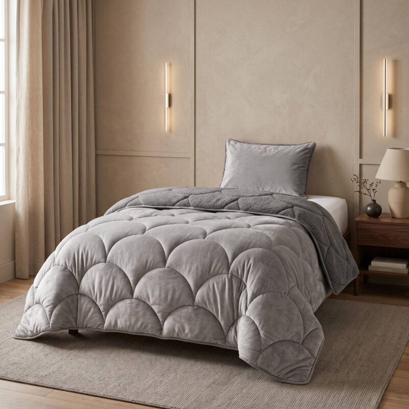 Sleeptime Lazy Teddy/Velvet Taupe/Grijs 140x200cm + 1x60x70 cm