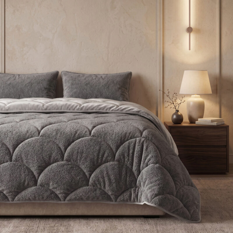 Sleeptime bed 200 x 200 cm van 100% Polyester - Taupe/Grijs