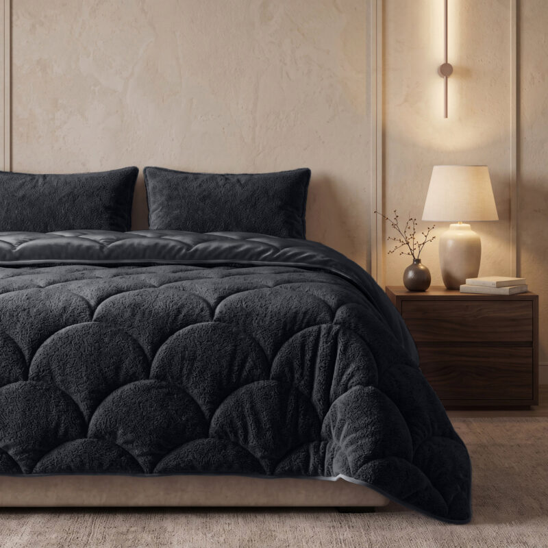 Bed 240 x 200 cm van Sleeptime, Zwart