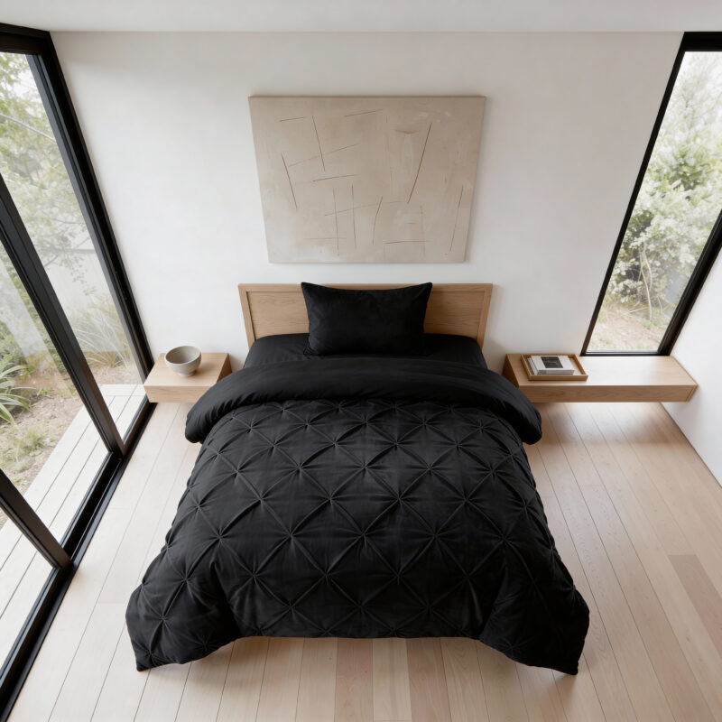 Sleeptime Lazy Velvet Pintuck Zwart 140 x 220 cm