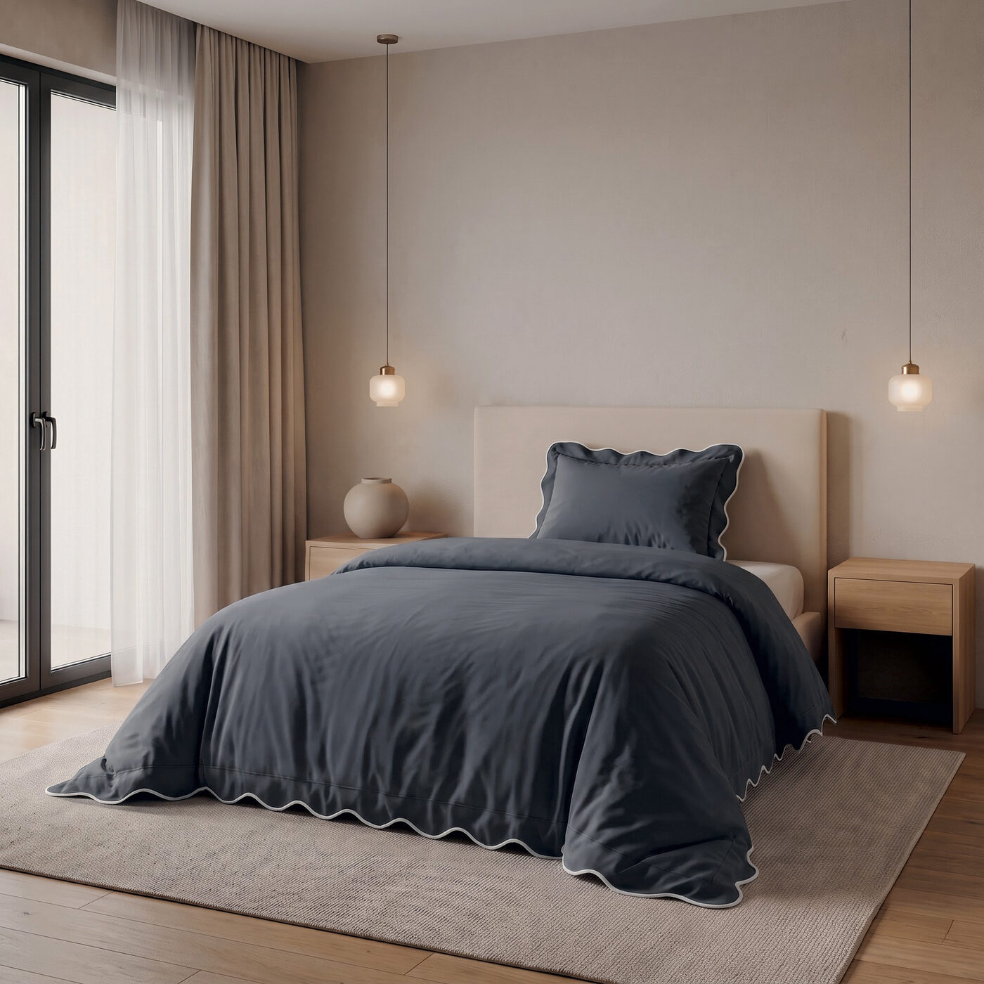 Sleeptime Verdo Antraciet/Wit 140 x 200/220 cm