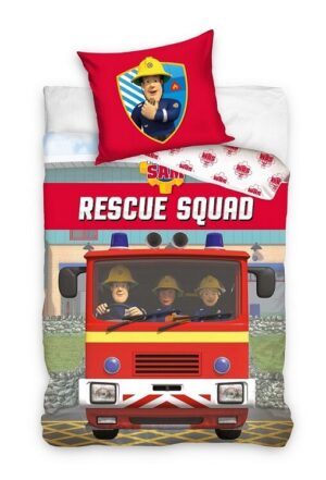 Brandweerman Sam dekbedovertrek Rescue Squad 140 x 200 cm - Rood - 140 x 200 cm - 100% katoen