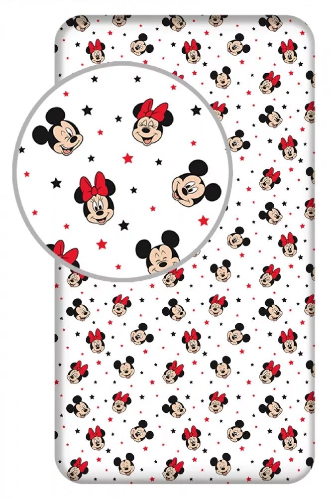 Disney Mickey & Minnie Mouse Hoeslaken Stars - 90 x 200 cm - Katoen