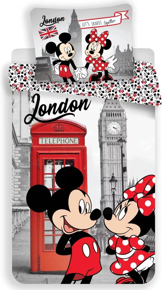 Disney Mickey & Minnie Mouse Dekbedovertrek London - Eenpersoons - 140 x 200 cm - Katoen