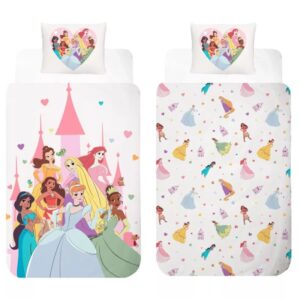 Disney Princess dekbedovertrek Castle - Wit - 140 x 200 cm - 100% katoen