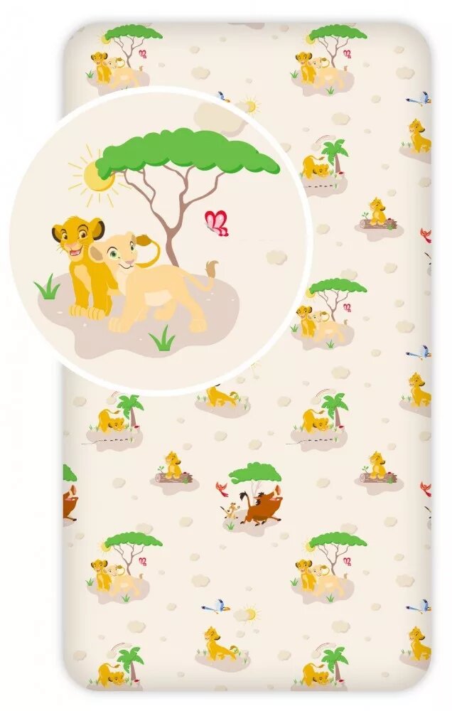 Disney The Lion King hoeslaken Trees - Beige - 90 x 200 cm - 100% katoen