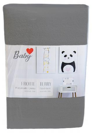 Ledikant hoeslaken frotté 60 x 120 cm - Grijs