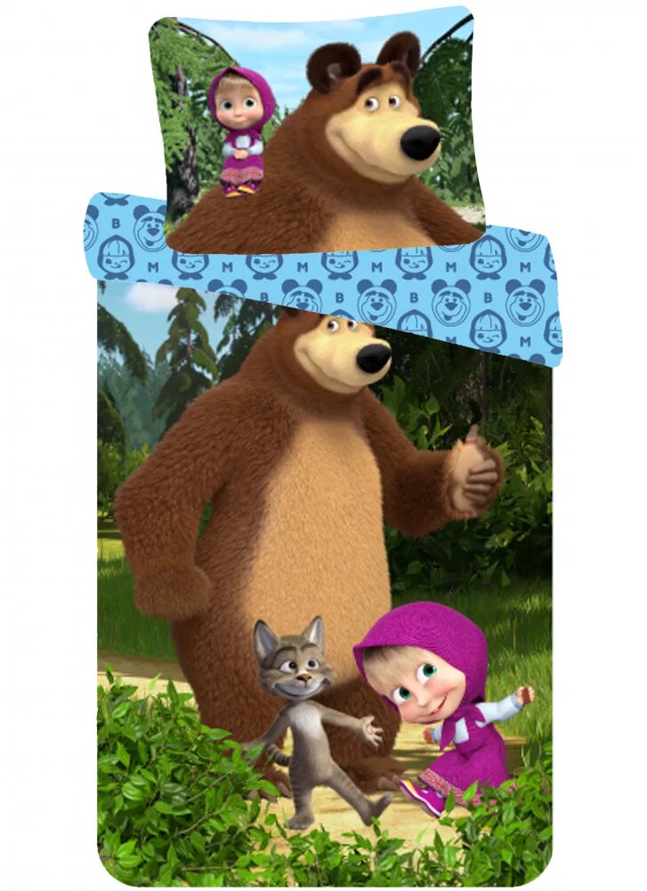Masha de Beer dekbedovertrek Beer en Masha - Multicolor - 140 x 200 cm - 100% katoen