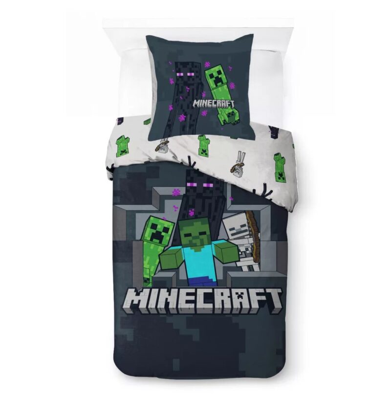 Minecraft Dekbedovertrek Last Block Standing - 140 x 200 cm - 70 x 90 cm - Katoen