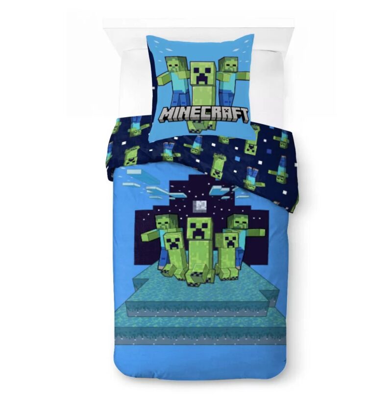 Minecraft Dekbedovertrek Night Schemes - 140 x 200 cm - 70 x 90 cm - Katoen