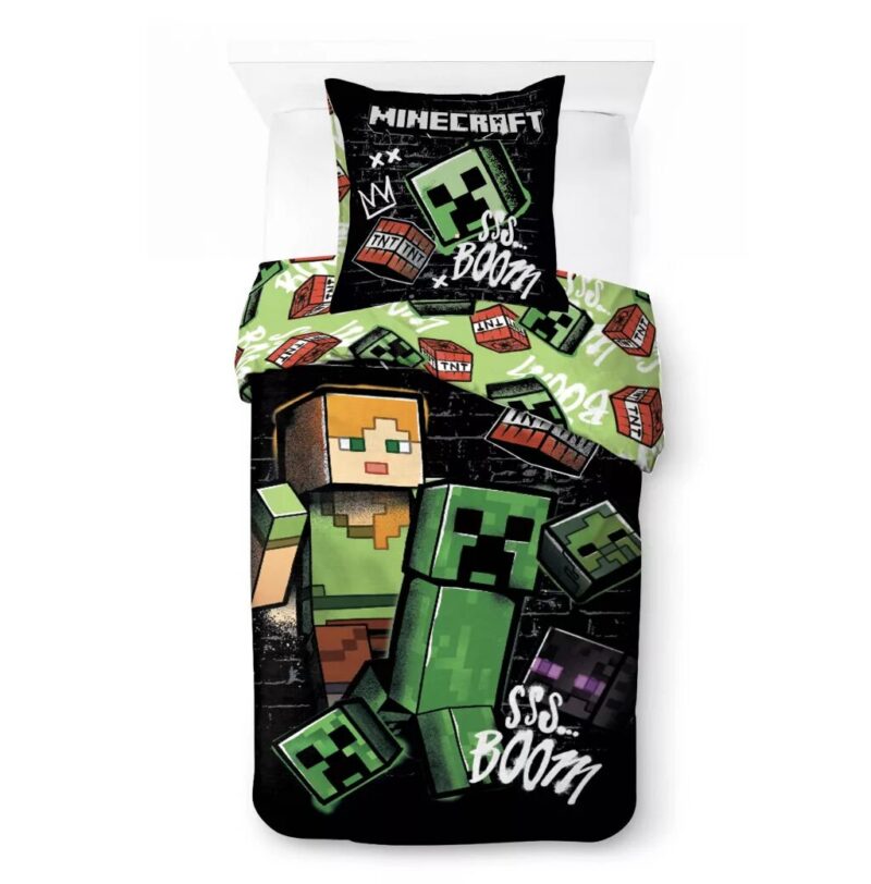 Minecraft Dekbedovertrek Pixel Paradox - 140 x 200 cm - 70 x 90 cm - Katoen