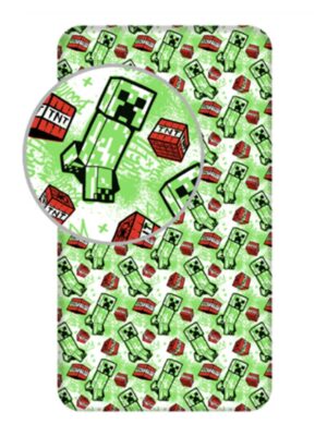 Minecraft hoeslaken Metro Art Creeper - 90 x 200 cm - 100% katoen