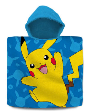 Pokemon poncho Pikachu - Blauw - 60 x 120 cm - 100% katoen
