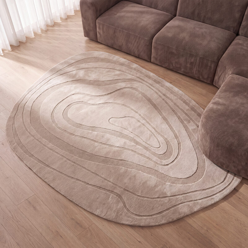 LABEL51 Vloerkleden Vinto - Beige - Polyester - 160x230 cm - Organisch