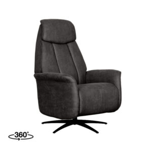 LABEL51 Fauteuil Oslo - Antraciet - Micro Suede - 1-Motorig