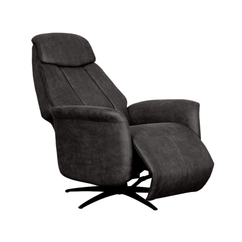 LABEL51 Fauteuil Oslo - Antraciet - Micro Suede - 1-Motorig Micro Suede