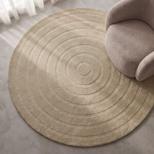 LABEL51 Vloerkleden Agra - Zand - Polyester - 150x150 cm - Rond