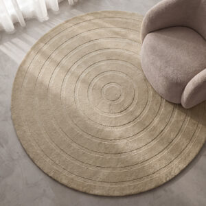 LABEL51 Vloerkleden Agra - Zand - Polyester - 150x150 cm - Rond