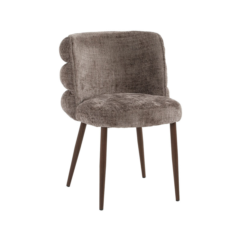 LABEL51 Eetkamerstoel Jiro - Taupe - Cremona - Walnoot Metaal