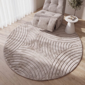 LABEL51 Vloerkleden Nilo - Licht Taupe - Polyester - 200x200 cm - Rond