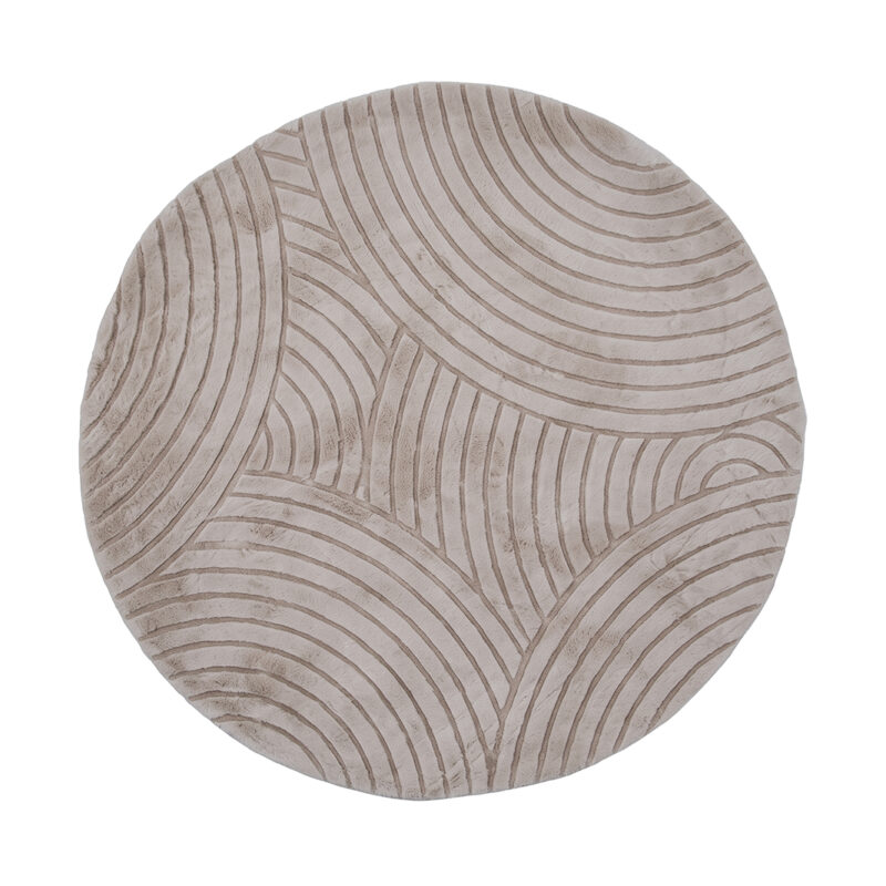 LABEL51 Vloerkleden Nilo - Licht Taupe - Polyester - 200x200 cm - Rond Nilo