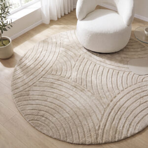 LABEL51 Vloerkleden Nilo - Beige - Polyester - 200x200 cm - Rond