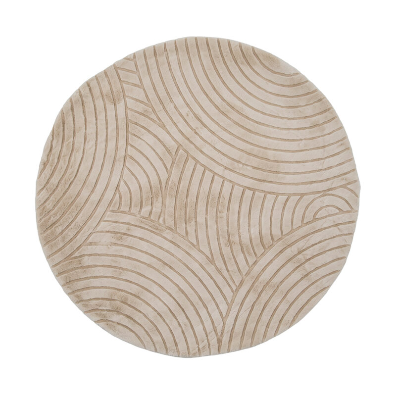 LABEL51 Vloerkleden Nilo - Beige - Polyester - 200x200 cm - Rond Nilo