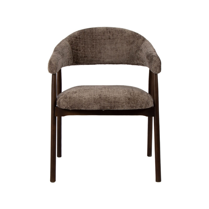 LABEL51 Eetkamerstoel Maren - Taupe - Cremona - Walnoot Hout Maren