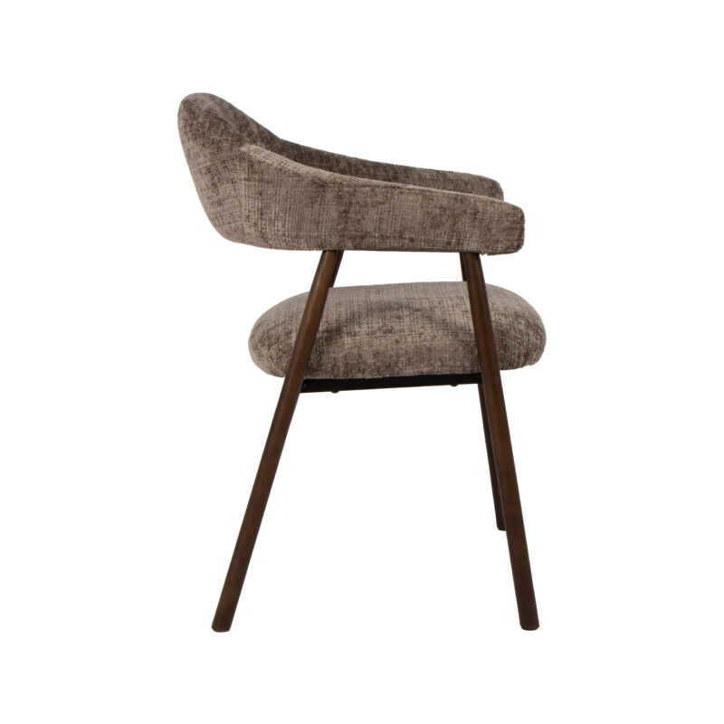 LABEL51 Eetkamerstoel Maren - Taupe - Cremona - Walnoot Hout Cremona