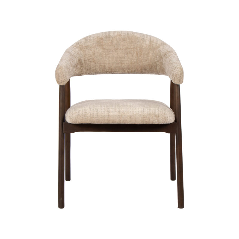 LABEL51 Eetkamerstoel Maren - Beige - Cremona - Walnoot Hout Maren