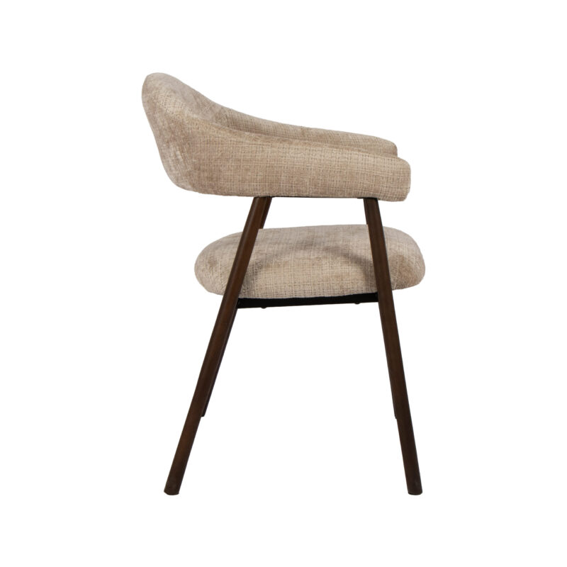 LABEL51 Eetkamerstoel Maren - Beige - Cremona - Walnoot Hout Cremona