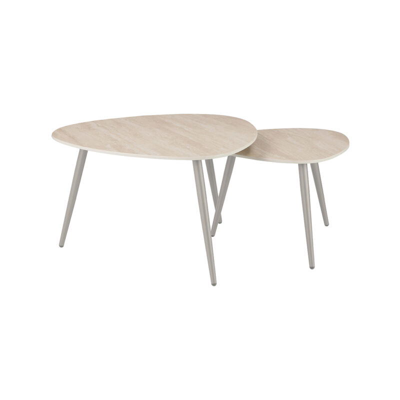 LABEL51 Salontafel Alba - Naturel - Metaal - 84 cm Alba