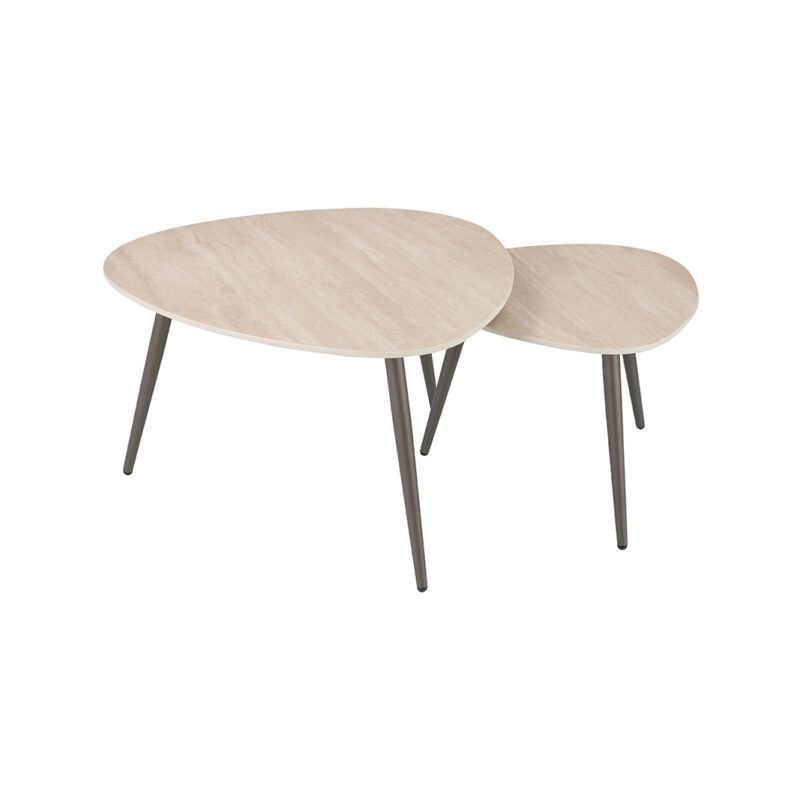 LABEL51 Salontafel Alba - Naturel - Keramiek - 84 cm Keramiek