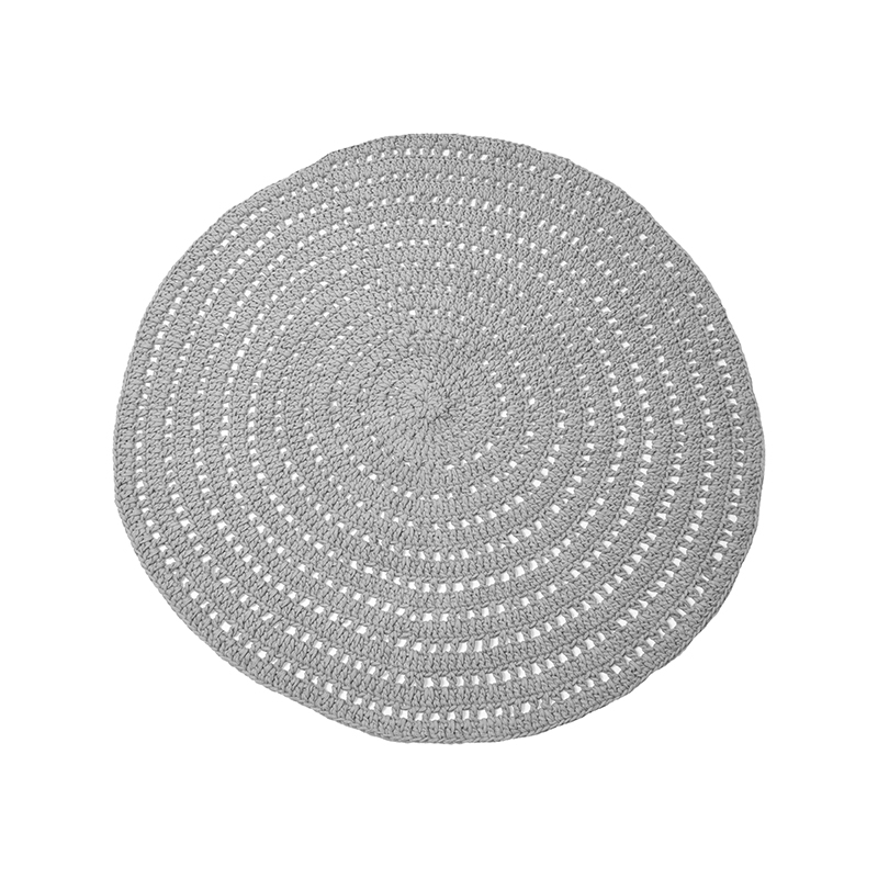 LABEL51 Vloerkleden Knitted - Grijs - Katoen - 150x150 cm - Rond