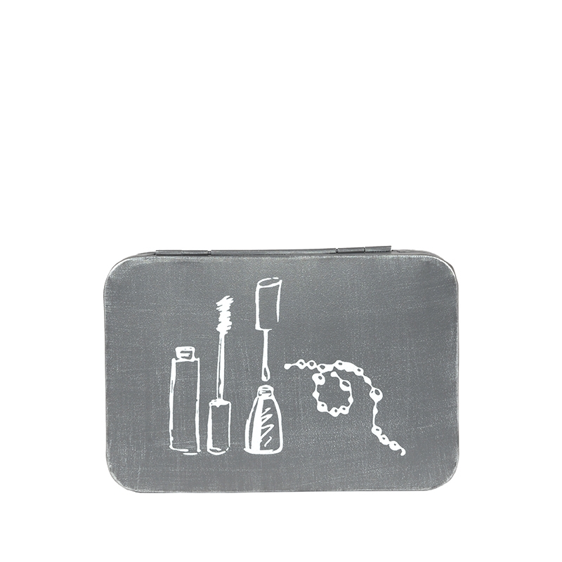 LABEL51 Make-Up opbergkist - Antiek Grijs - Metaal - One Size Metaal