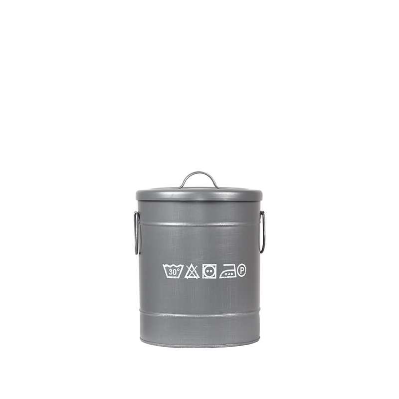 LABEL51 Wasmand - Antiek Grijs - Metaal - S