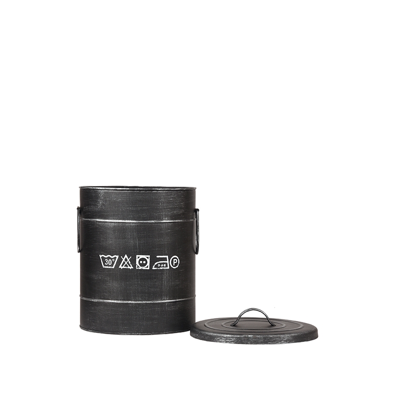 LABEL51 Wasmand - Antiek Zwart - Metaal - S Wasmand