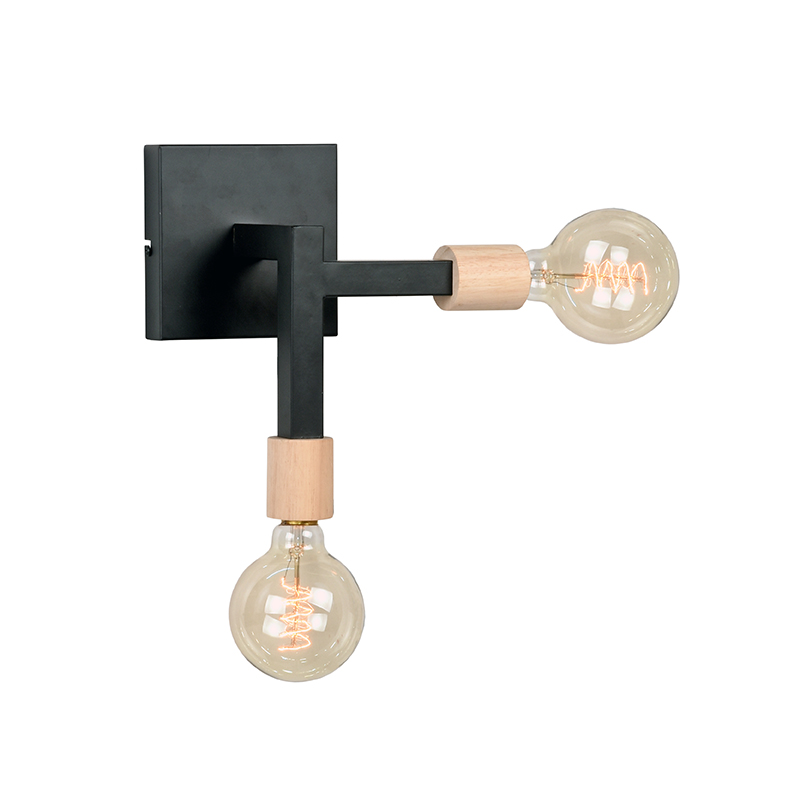 LABEL51 Wandlamp Loco - Zwart - Metaal - SALE