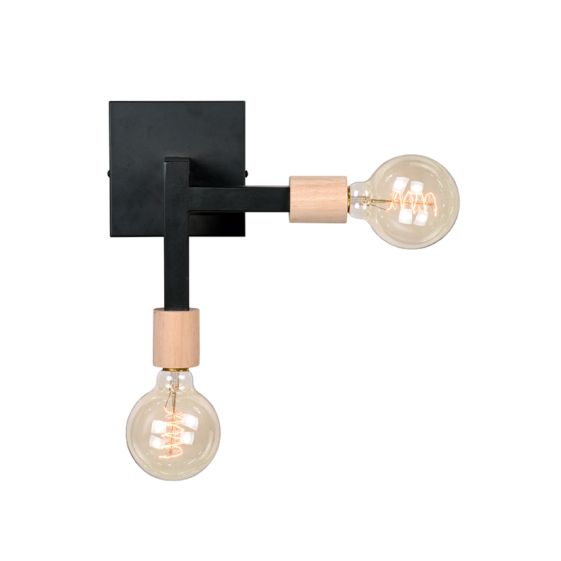 LABEL51 Wandlamp Loco - Zwart - Metaal - SALE Metaal