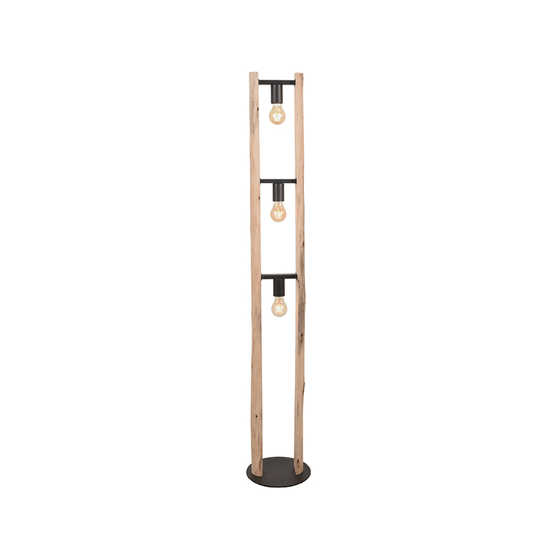 LABEL51 Vloerlamp Woody - Naturel - Hout - One Size