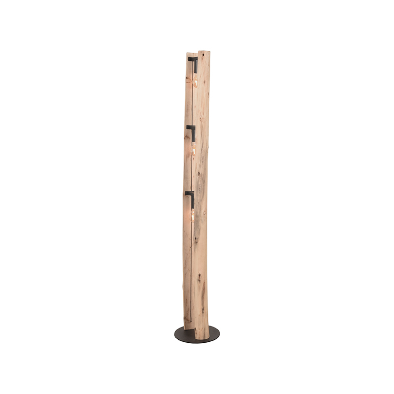 LABEL51 Vloerlamp Woody - Naturel - Hout - One Size Woody