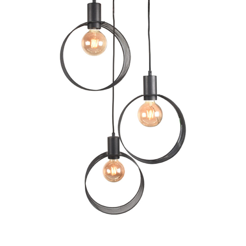 LABEL51 Hanglamp Ronda - Zwart - Metaal - 3-Lichts Ronda