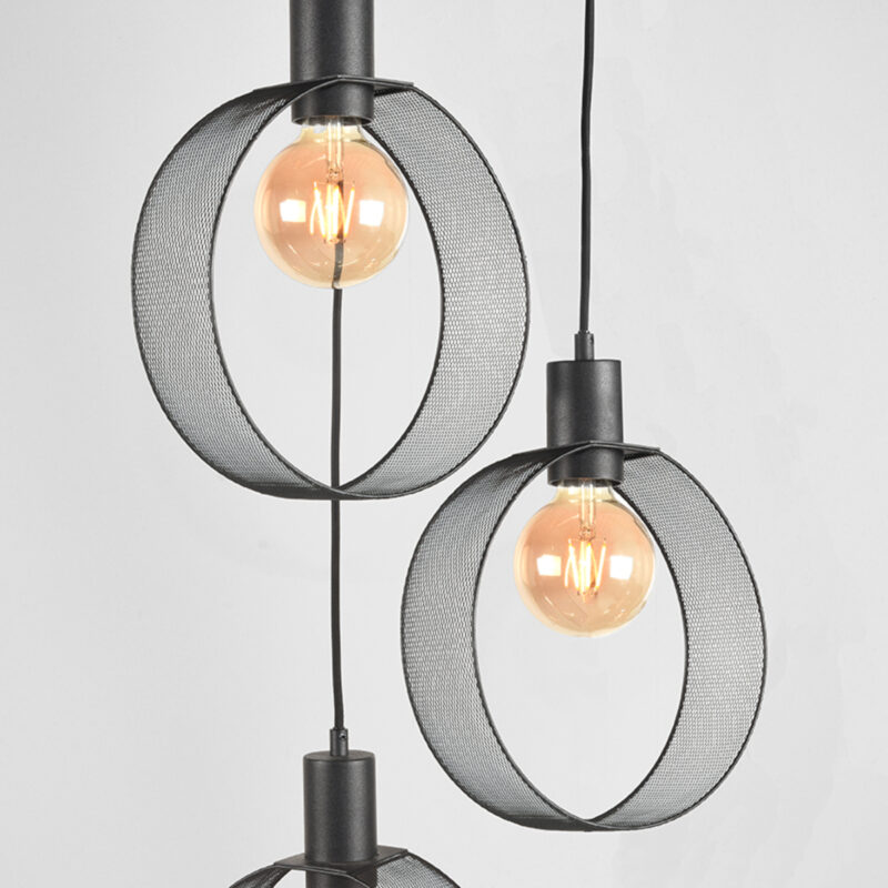 LABEL51 Hanglamp Ronda - Zwart - Metaal - 3-Lichts Metaal