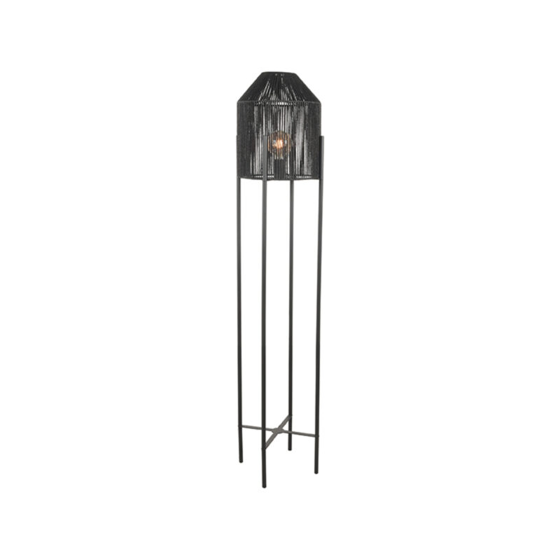 LABEL51 Vloerlamp Ibiza - Zwart - Jute - 1-Lichts