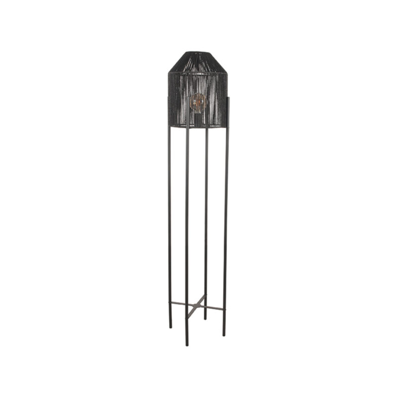 LABEL51 Vloerlamp Ibiza - Zwart - Jute - 1-Lichts Ibiza