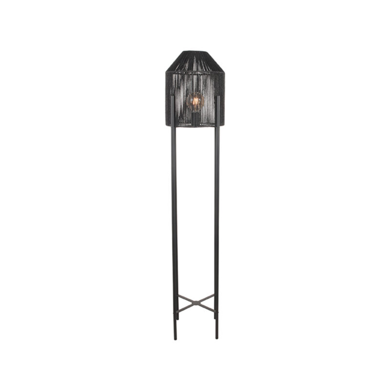 LABEL51 Vloerlamp Ibiza - Zwart - Jute - 1-Lichts Jute