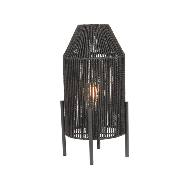 LABEL51 Tafellamp Ibiza - Zwart - Jute - 1-Lichts