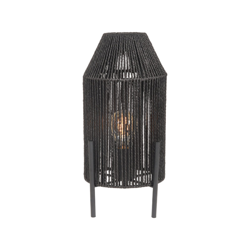LABEL51 Tafellamp Ibiza - Zwart - Jute - 1-Lichts Jute