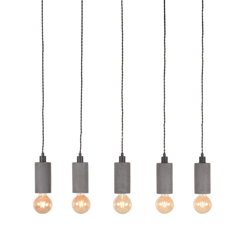 LABEL51 Hanglamp Fresco - Beton - Beton - 5-Lichts